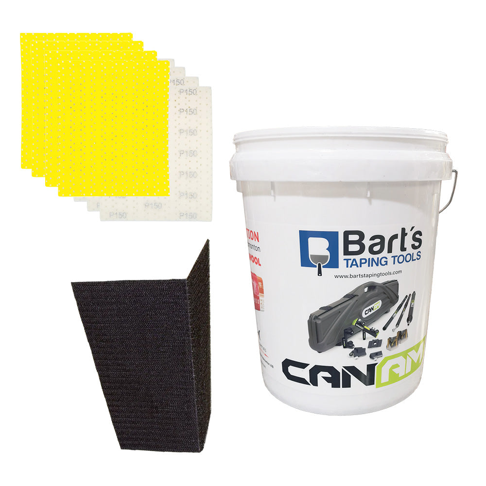 Stealth Sander & Perforated Sanding Sheets in a Pail