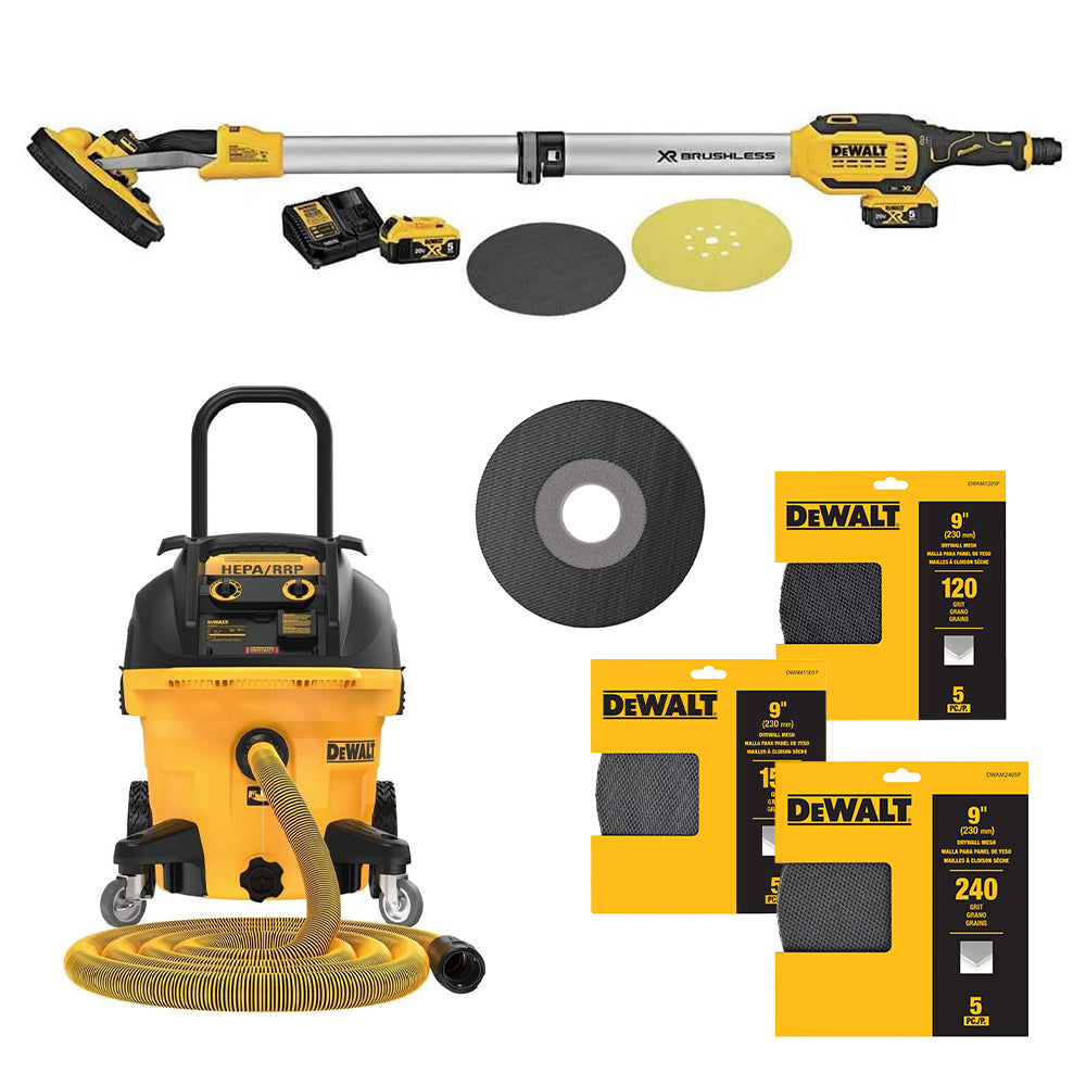 DeWALT Drywall Sander + Hepa Vacuum Set