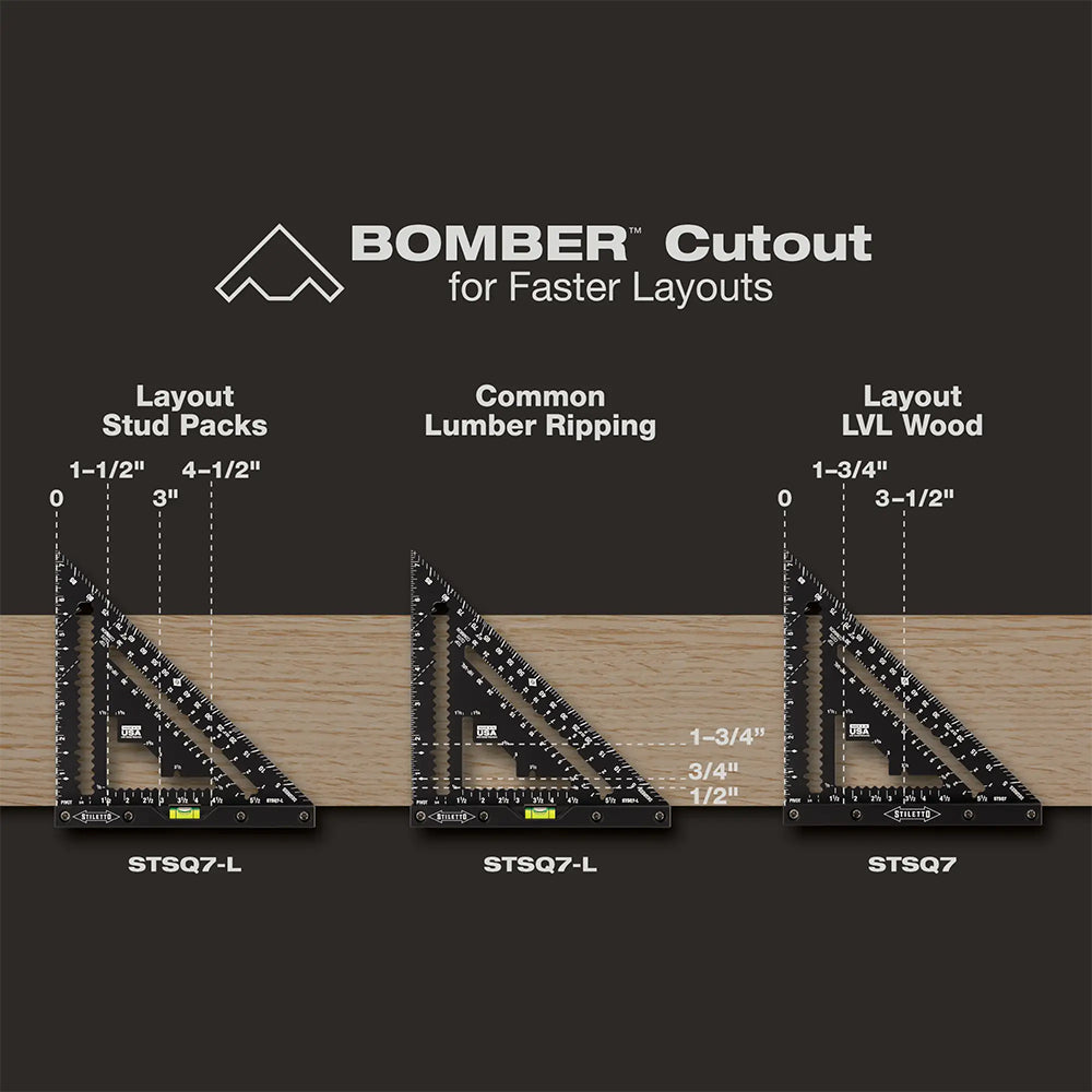 Stiletto 7" Carpenter Square with Level