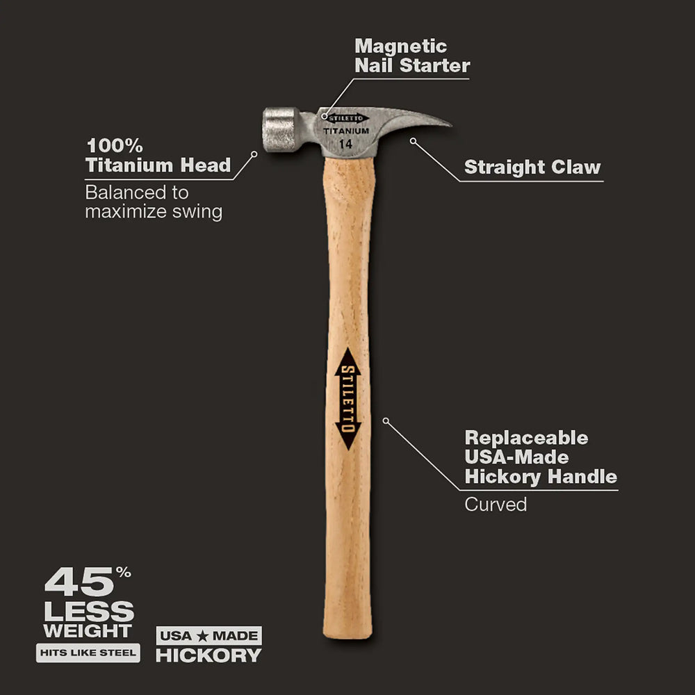 Stiletto 14oz Smooth/Straight Hickory
