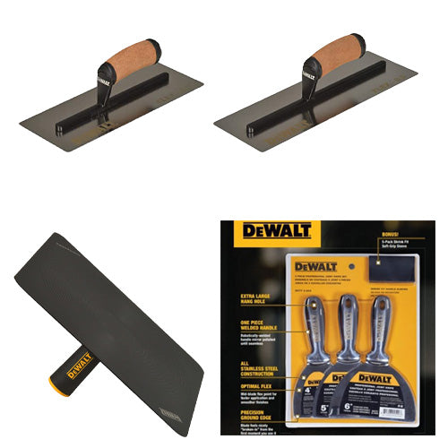DeWALT 7mm Trowel, Hawk & Knife Set
