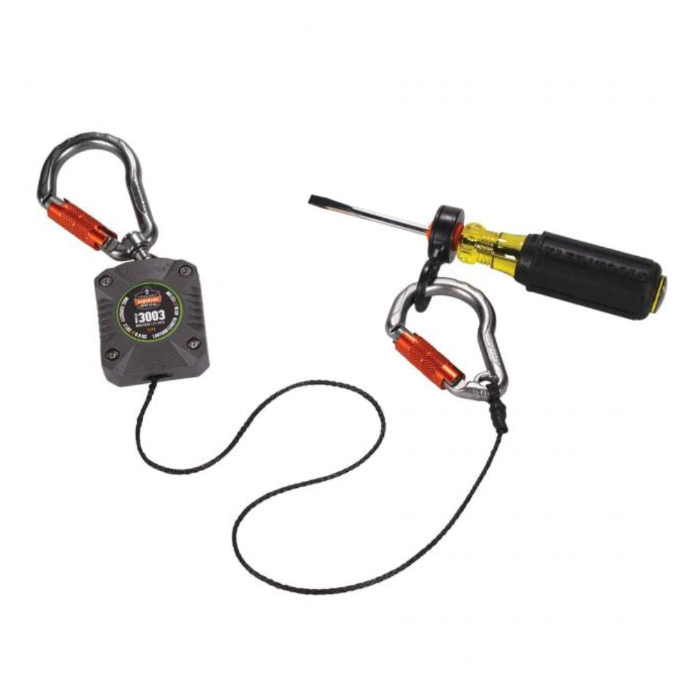 Ergodyne Squids 3003 Retractable Tool Lanyard - Dual Locking Carabiners