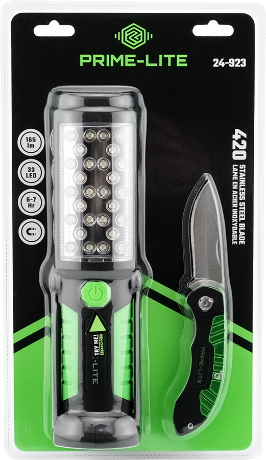 Prime-Lite 2-piece Worklight/ Pocket Knife Set