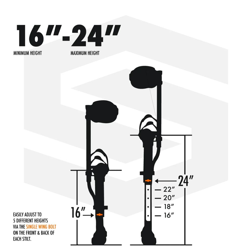 SurPro Single Sided Aluminum Drywall Stilts