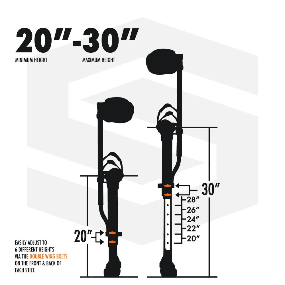 SurPro Single Sided Aluminum Drywall Stilts