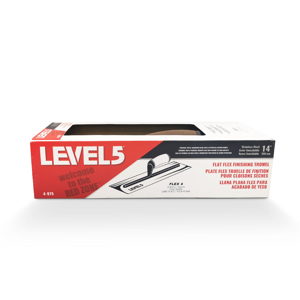 Level 5 Flat Flex Finishing Trowels (0.4mm Blade)