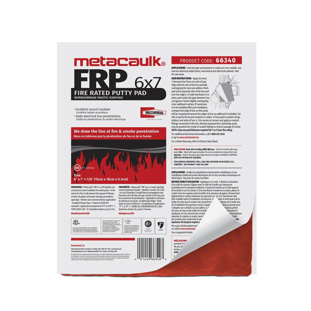 Metacaulk FRP Fire-Rated Putty Pad
