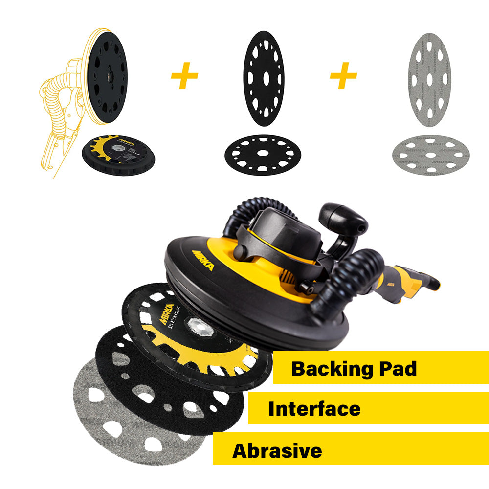 Mirka Leros S with Styro Backing Pad and Interface