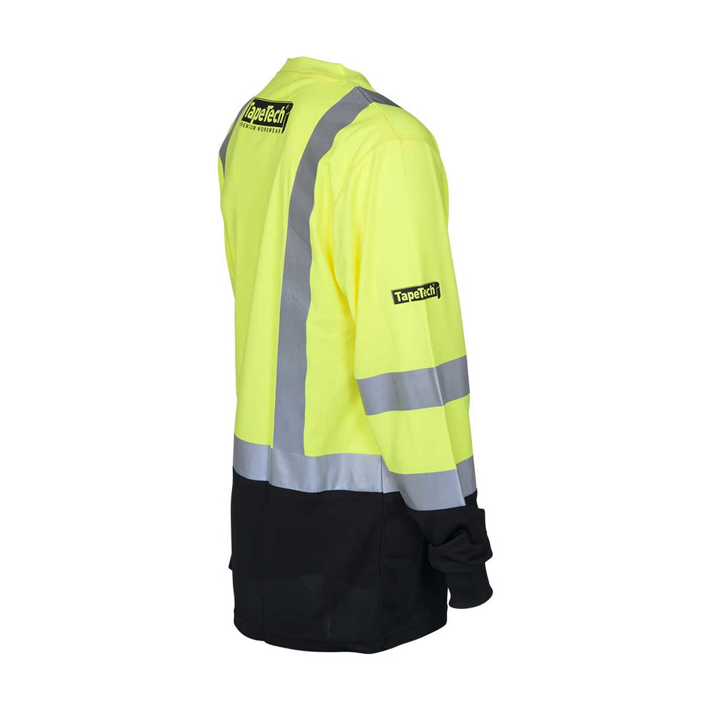 TapeTech HiVis Long-Sleeved Taped Safety Shirt with a Black Bottom