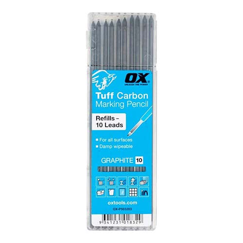 OX Pro Tuff Carbon Marking Pencil + Graphite Lead Refills