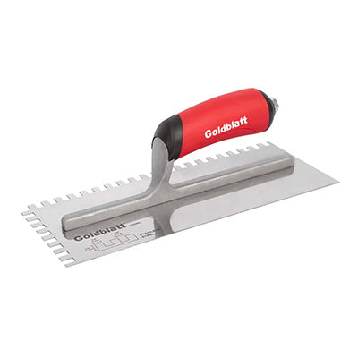 Goldblatt 1/4 in. x 3/8 in. x 1/4 in. Stainless Steel Square-Notch Trowel